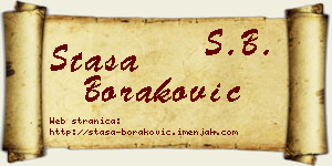 Staša Boraković vizit kartica